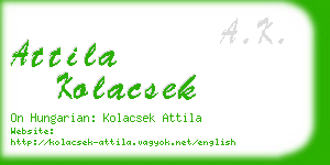 attila kolacsek business card